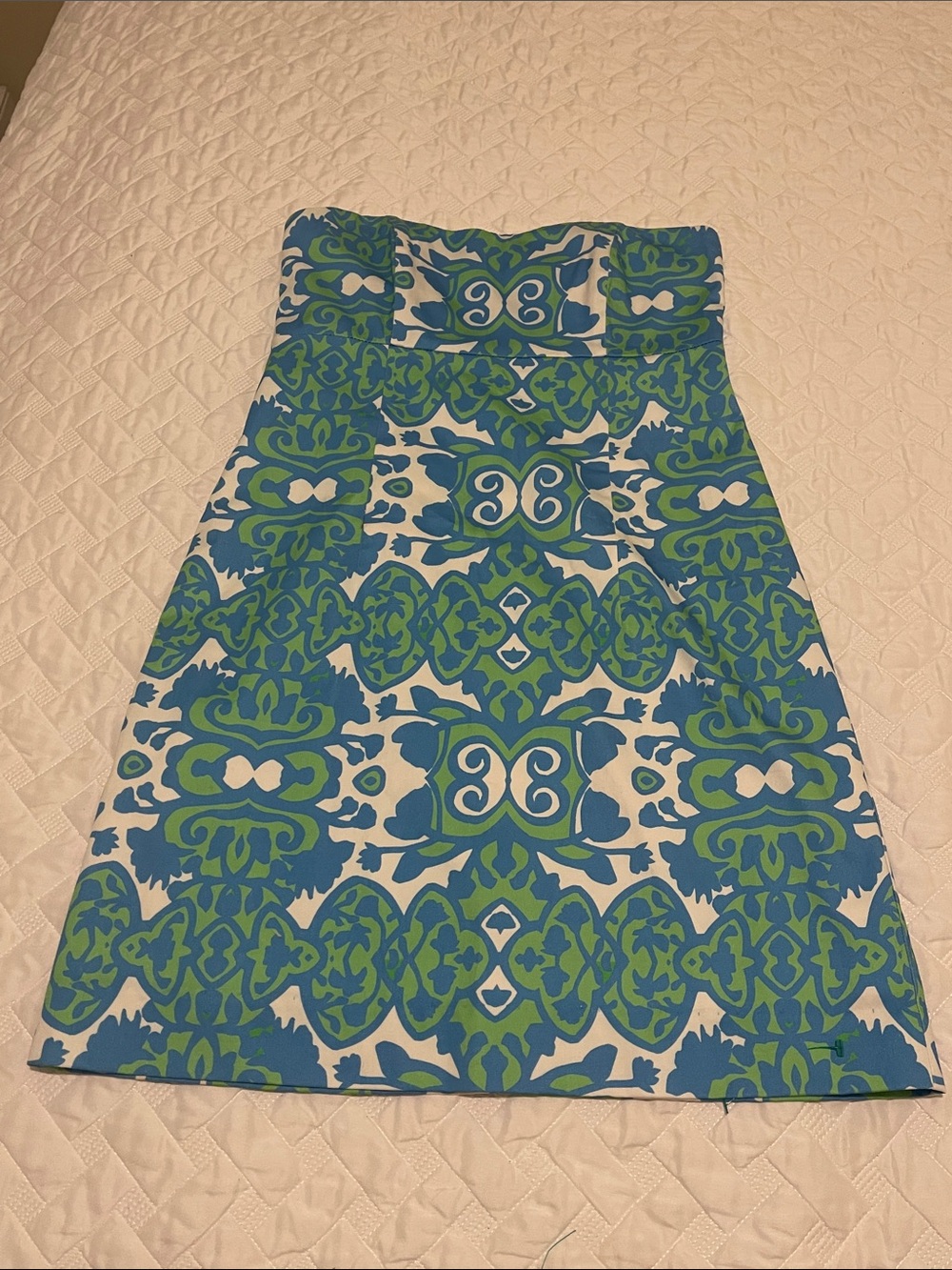Kaeli Smith Blue and Green strapless dress sz10